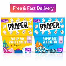 Proper Popcorn Microwave Pop Box 90g Sweet & Salty sea salted 10 x 90g