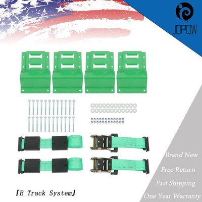 Universal E-Track Straps & Chocks Kit 2 Straps 4 Chocks 24pcs Mounting Hardware