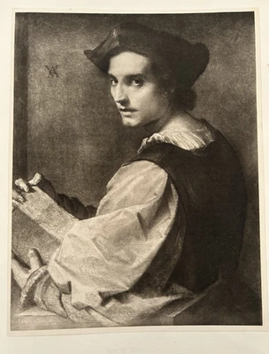 Antique Print Portrait of Himself by Andrea del Sarto c1901 Renaissance Art - Image 1 of 4
