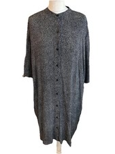 John Lewis Women’s Black  Kin Oversized Shirt Dress Lagenlook UK 12