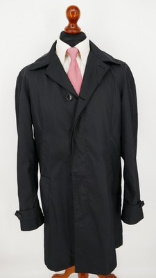 Gucci Trenchcoat Mantel Gr.52 100% Polyester Schwarz Black Label Top Zustand