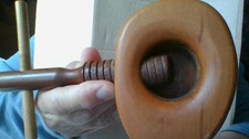 Vintage Carved Wood Nutcracker Screw Mechanis...