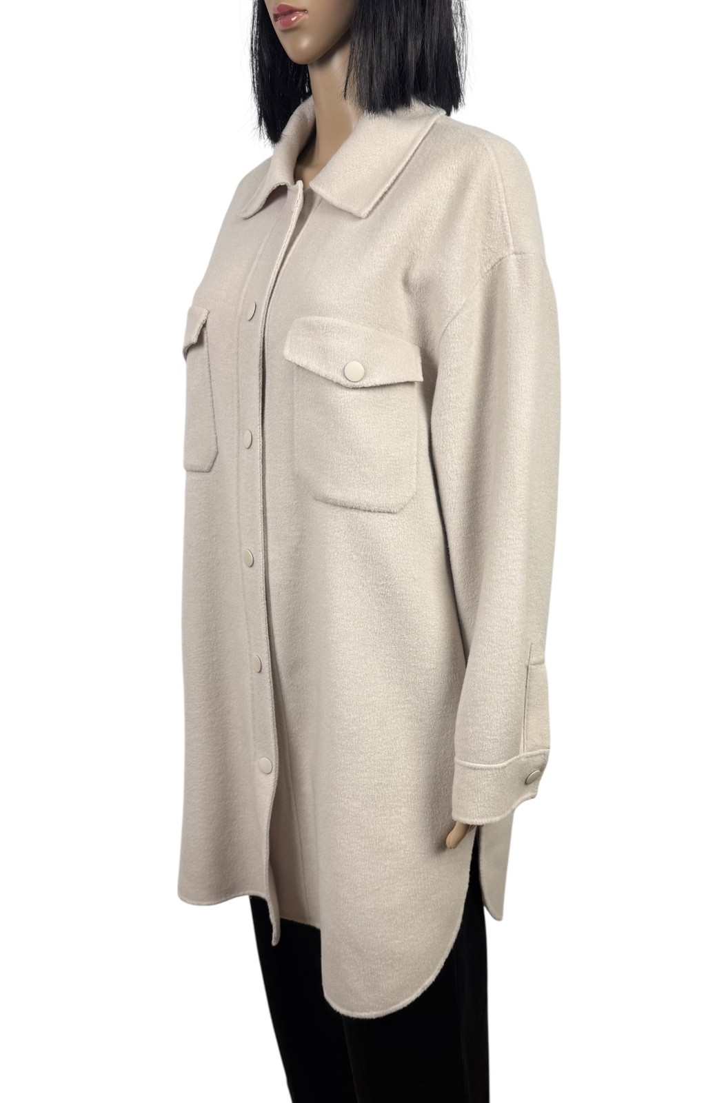 Massimo Dutti Wool Coat Collared Button Up Shaket… - image 7