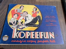 Vintage 1940 Kopeefun Magic Copy Paper Kit Rub To Create Cartoons Craft Art Set
