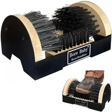 Metal+Wood Boot Scrubber Brush Heavy Duty Outdoor Shoe Cleaner for Mud & Dirt