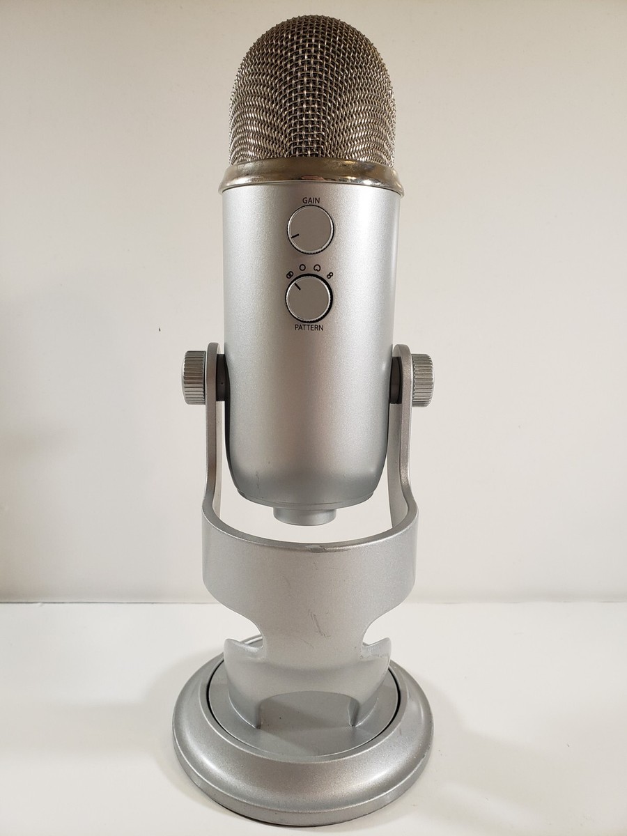 Blue Yeti Silver Microphone Multi-Pattern USB Wired Mic with