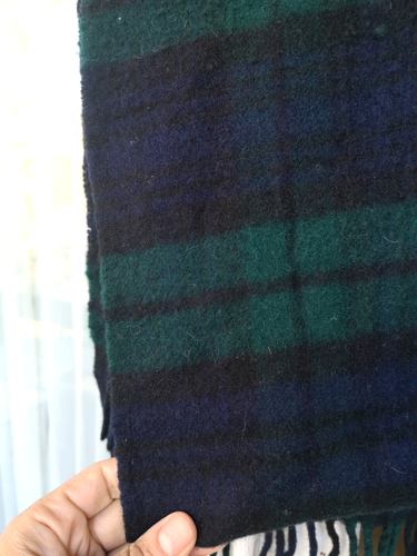 Vintage Barbour scarf Tartain fringed Scotland - Picture 4 of 7
