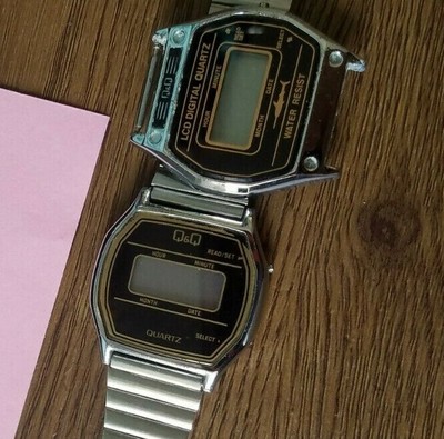 Authentic Vintage Rare Q Q Digital Metal Watch Set Of 2 1watch 1dial Only Ebay