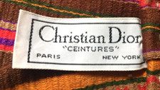 RARE VINTAGE Christian Dior "Ceintures" Tapestry Belt Tortoiseshell Buckle