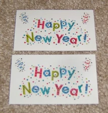 Mrs. Grossman Two Half Strip Stickers ~ Reflections.....Happy New Year Fun
