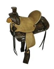  Double T  hard seat roper style saddle Full QH Bars 14" and 15"