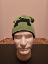 Minecraft Green Creeper Beanie Warming Lined Gift Hat Work Wear Style Dad Unisex