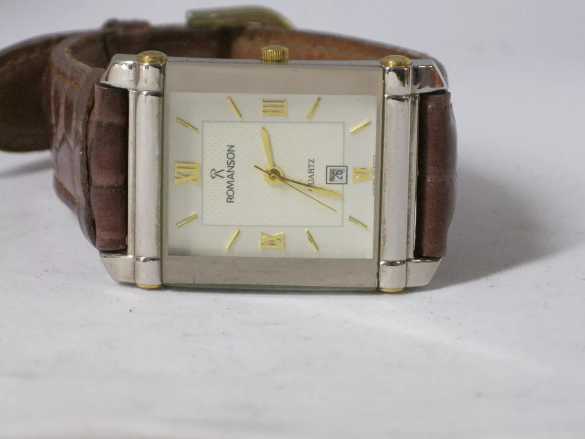 Romanson NL8119M Men s 23K Gold Plated Swiss Quartz Wristwatch