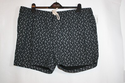 SCHWARZE BEDRUCKTE SHORTS MIT ELASTISCHEM BUND 7835 VON GOODTHREADS GRÖSSE XXL NEU MIT ETIKETT