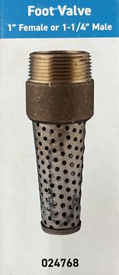 Star H2O 024768 Brass FOOT VALVE FOR WATER WELL PUMP