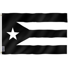 Anley Fly Breeze 3x5 Ft Puerto Rico Black Flag - Puerto Rican Flags Polyester