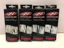 4 Pairs NEW Hespeler 84" Waxed Hockey Skate Laces White Skate Size JR 3.5 - 5.5