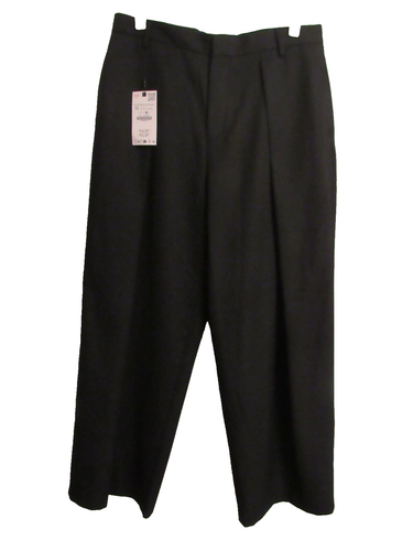 Zara men’s pleated wide leg trousers Size 32 US Black 35X31.5