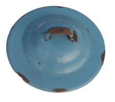 alter Ersatz Deckel f&uuml;r  TOPF oder Kanne Topfdeckel  blau rund DM ca 16 cm