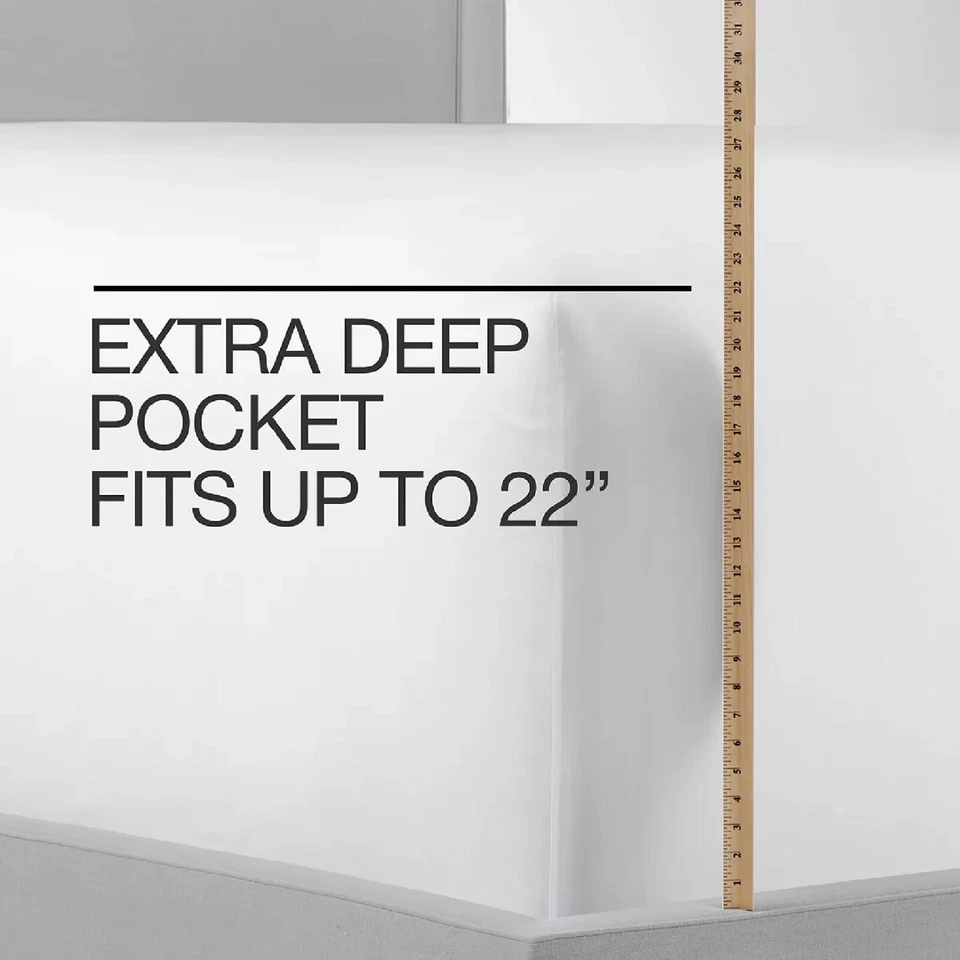 Nuevo juego de sábanas Charter Club 550 TC 100 % algodón CAL KING EXTRA PROFUNDO AZUL sobre BLANCO Foto 2 de 4