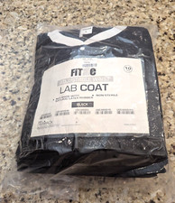 FitMe Adjustable Waist Lab Coat Disposable Black 10 Pack size L UGC-6600-L
