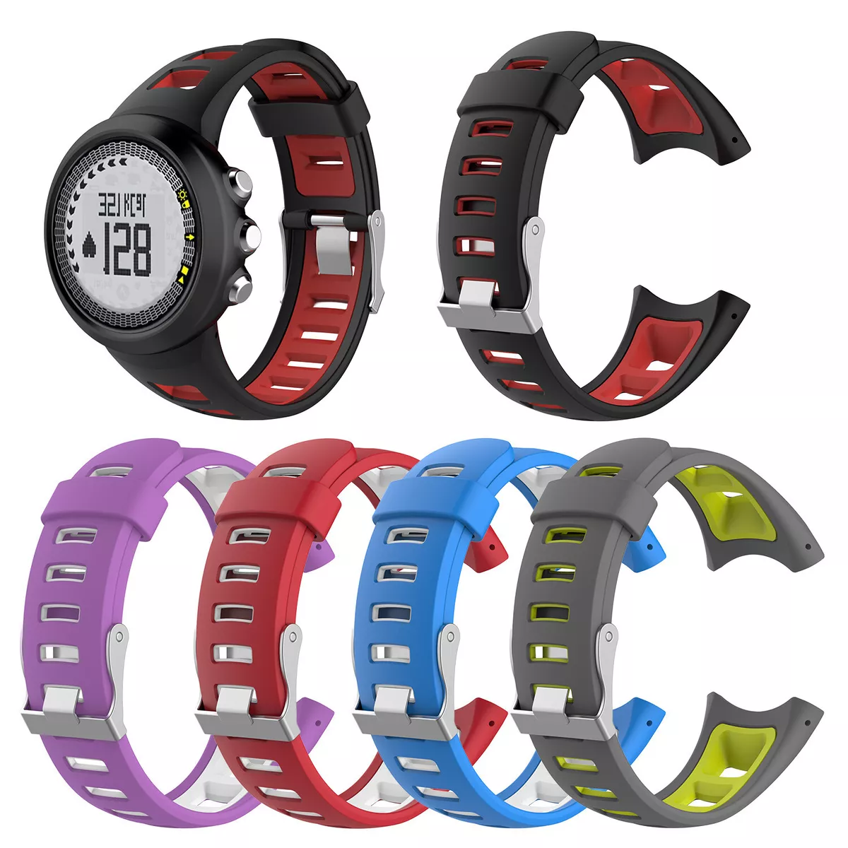 Straps Rubber Watch Band Strap Compatible with Suunto Quest M