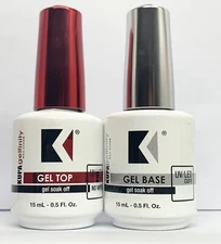 New Kupa Gelfinity Gel TOP COAT & BASE COAT DUO Set UV/LED Cure Soak Off .5oz