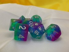 Unicorn Aurora 16mm Poly Dice Set RPG Tableto...