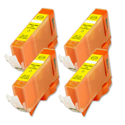 4 PK YELLOW Ink Cartridge plus Chip for Canon CLI-221 MP640 MX860 MX870