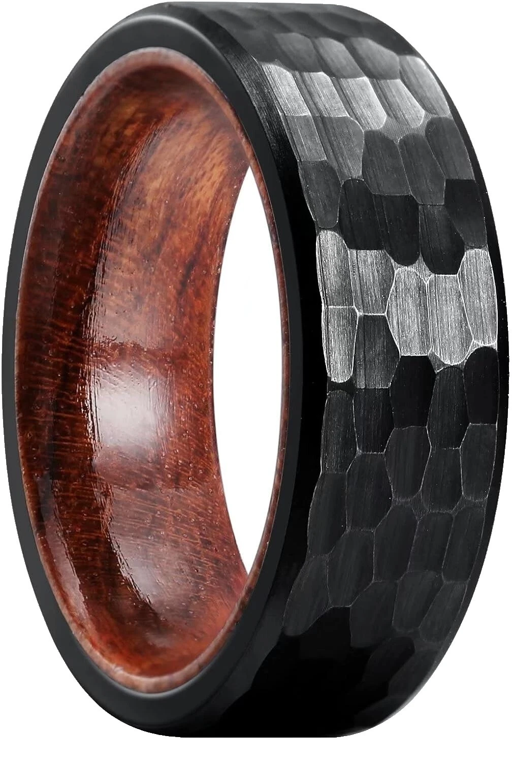 Anillos de moda banda de titanio de madera