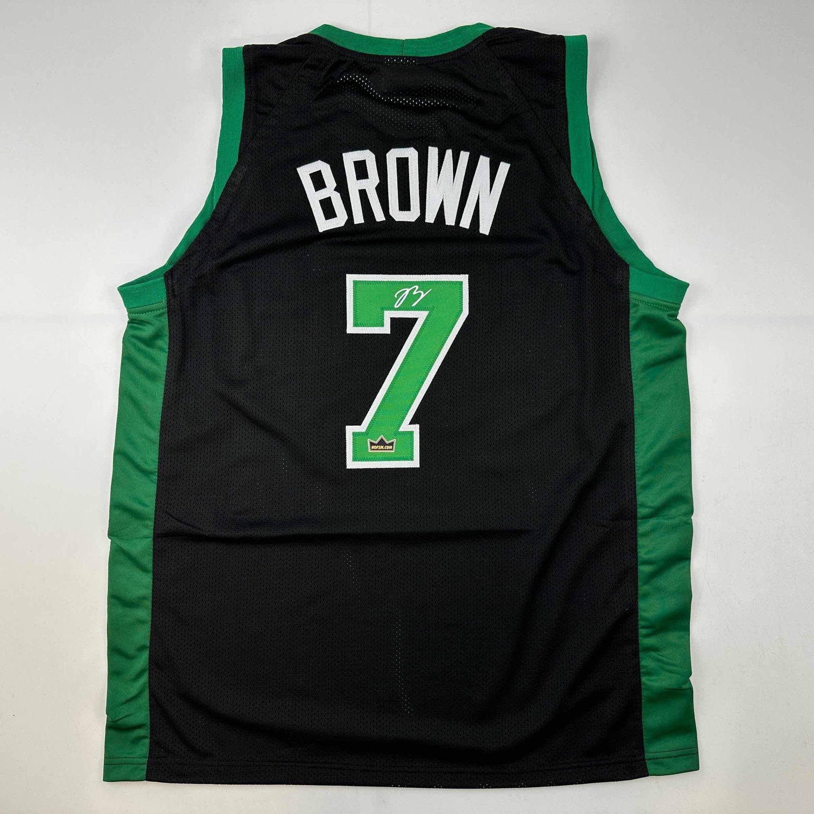 Facsimile Autographed Jaylen Brown Boston Black Reprint Jersey Size Men's XL