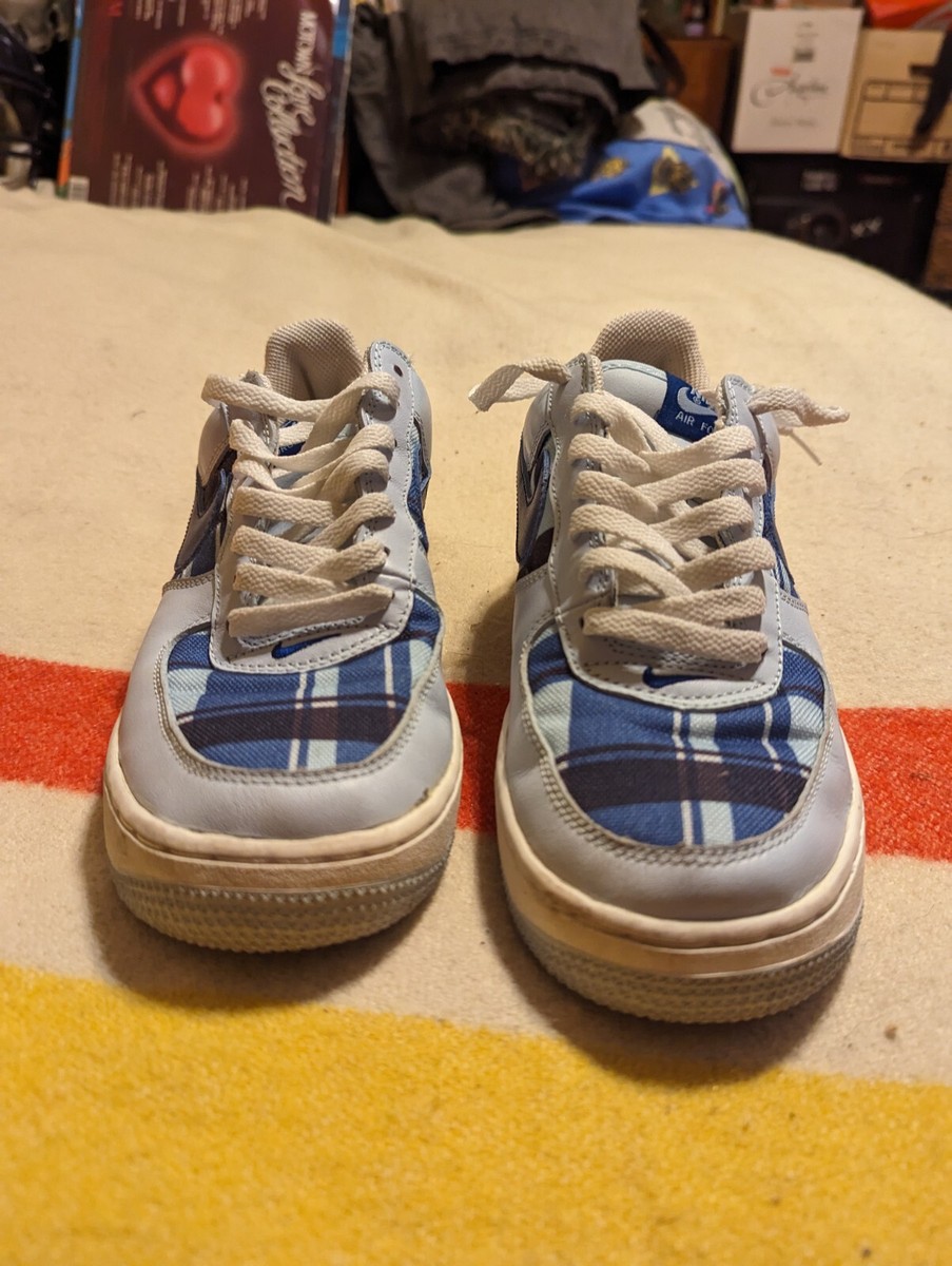 blue checkered air force ones