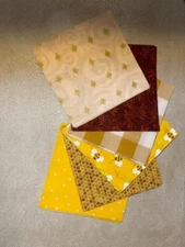 40 5" Quilting Fabric Squares /Charm Pack 5 Inch /Shades Of Yellow/ Cool color