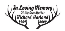 In Loving Memory - Hunter Buck Deer Antlers Sticker Decal Memorial Personalized