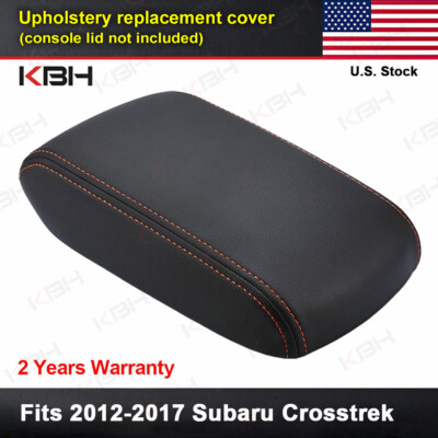 #ad Fits 12 17 Subaru Crosstrek Black Leather Center Console Lid Cover Orange Stitch $19.99