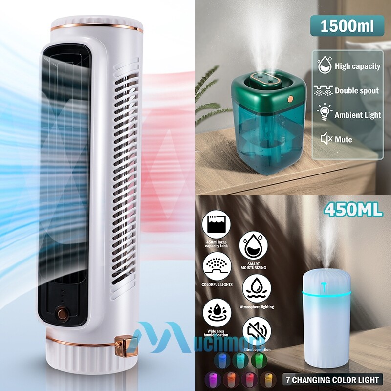 Portable Air Conditioner Personal Oscillating Cooling Tower Fan Quiet  Humidifier