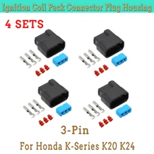 4x For Honda K-Series K20 K24 3-Pin Ignition Coil Pack Connector Plug Clip Kit