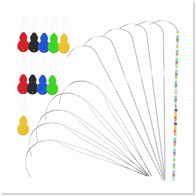 Premium Set of 5 Big Curved Beading Needles, 6 Curved Bead Spinner Needles, 10 C