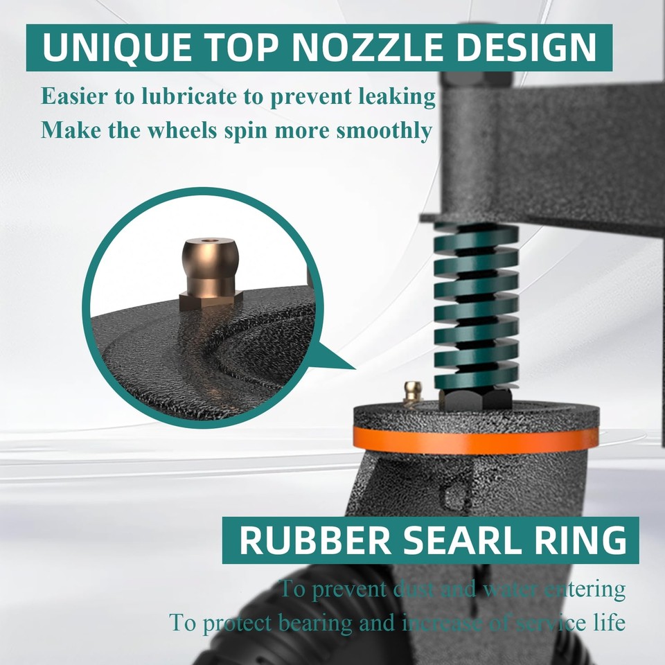 Gate Wheels for Metal Tube Gate,8 Inch Gate Wheel,600lb Capacity Heavy