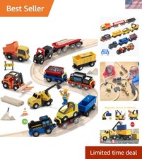 12Pcs Vehicles Battery Operated Train Car Set, Magnetic Mini Construction Set...