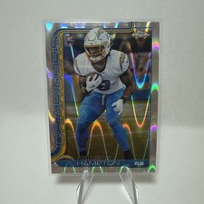 2025 TOPPS CHROME FOOTBALL OMARION HAMPTON RC LAVA RAYWAVE REFRACTOR ROOKIE