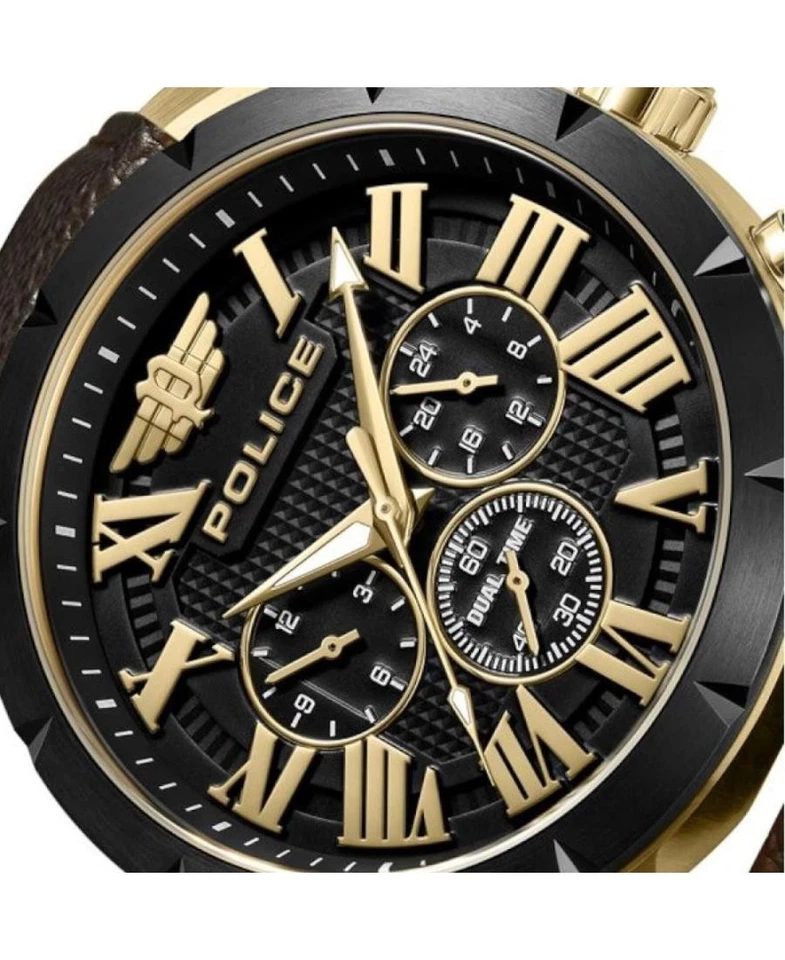 Reloj informal de cuarzo analógico POLICE para hombre vestido clásico esfera negra impermeable redondo Foto 4 de 4