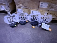 Hyde and EEK Lit Acrylic Trick or Treat Pumpkin Halloween Decor NWT Lot of 4