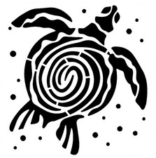 Really Great Stencils, Whimsical Sea Turtle Stencil, 7x7", Sea Life, Animals