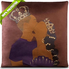 Pardon My Fro Decorative Throw Pillow – King & Queen Design, Soft Down Alternati