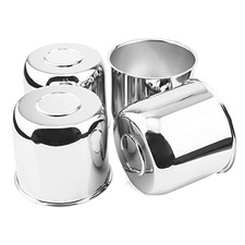 4Pcs 4.88inch Trailer Wheel Center Caps Push 4.88" Hub 4.33" H 4Pcs Chrome