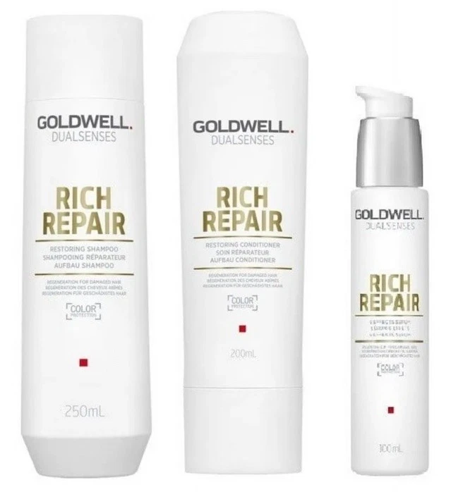 Champú Goldwell DualSenses Rich Repair + Acondicionador + Suero Spray 10.1 OZ Trío Foto 2 de 4