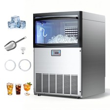 VEVOR Commercial Ice Maker 200 lbs/24h Ice Machine 50 lbs Storage Bar Restaurant