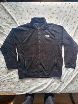 The North Face Black Full Zip Fleece Jacket Stand-Up Collar Logo Denali xl