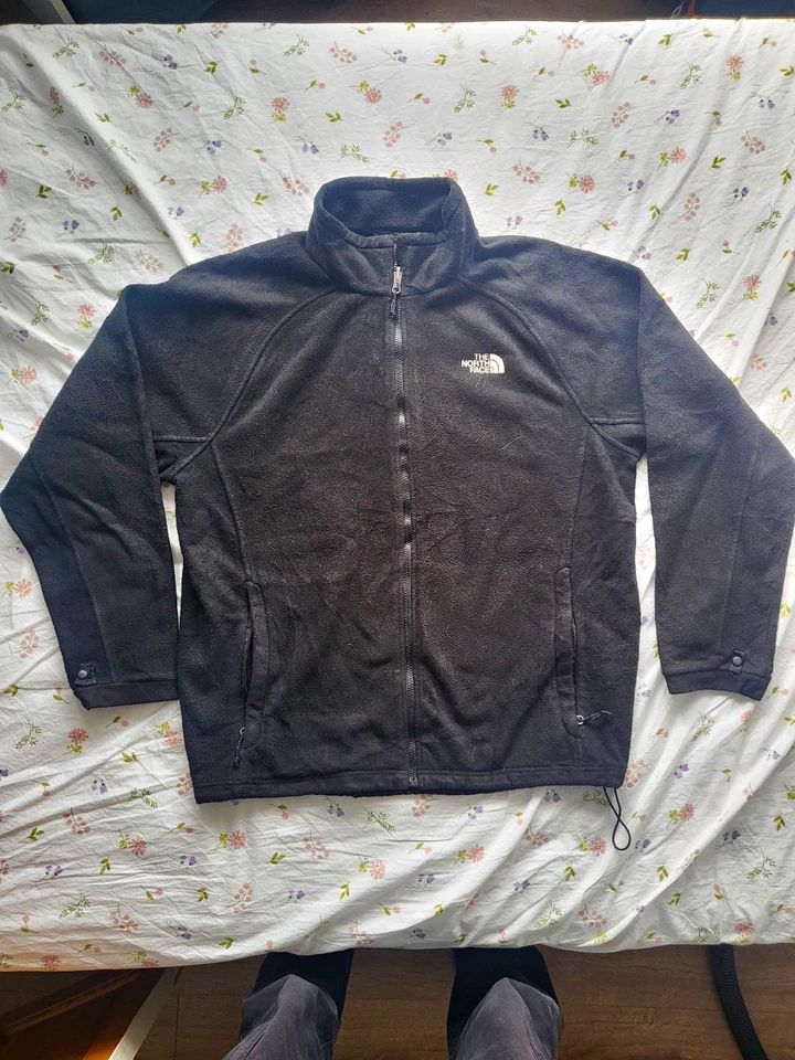 The North Face Black Full Zip Fleece Jacket Stand-Up Collar Logo Denali xl, photo 1 of 4